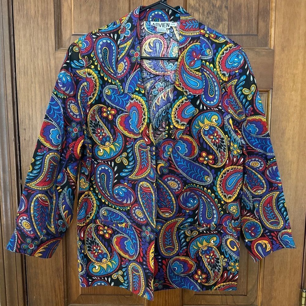 Vintage Women’s ABVIEN Bright Colored Blazer/ Jacket 3/4 Sleeves Size 11…
